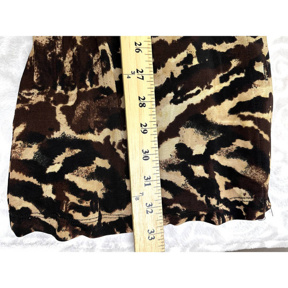 Chico's Traveler Liquid Knit Animal Print Slinky Button Up Duster/Dress, Sz M/8 - Picture 15 of 16